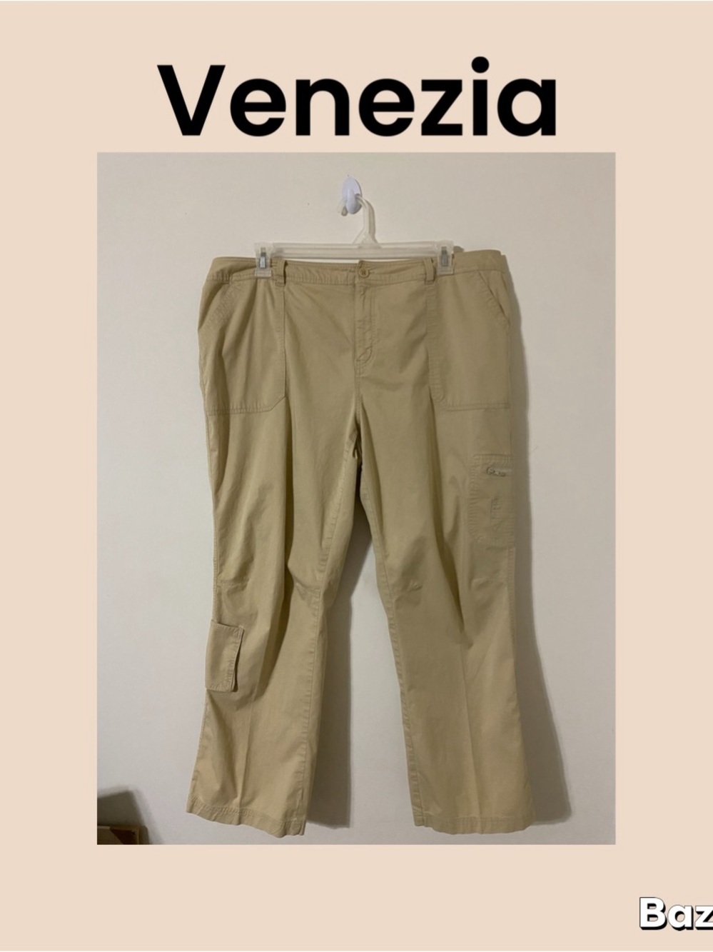 Venezia Women's Khaki Cargo Pants
Size 20